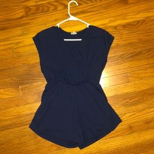 Urban Outfitters Blue Ribbed Romper